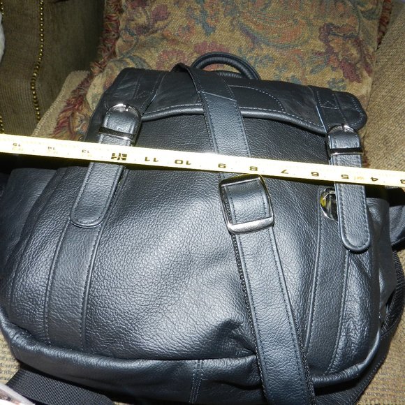 🆕Ameri Leather 3- Way Leather Backpack/Shoulder/Hand Bag Black NWT! - Picture 9 of 15